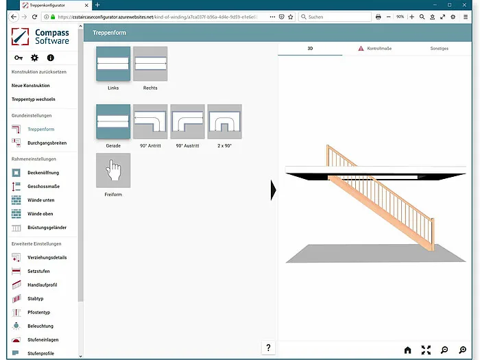 Configurare geometrie scară în Compass Software